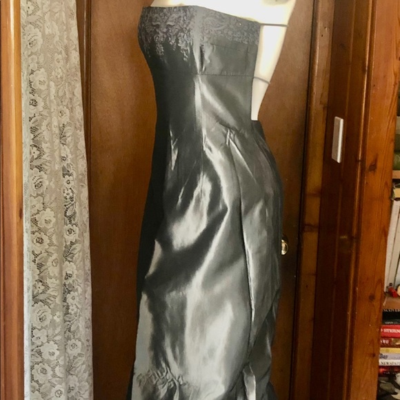 Shelli Segal Laundry silver grey backless strapless gown Cruise Prom Wedding 4 - Picture 8 of 13